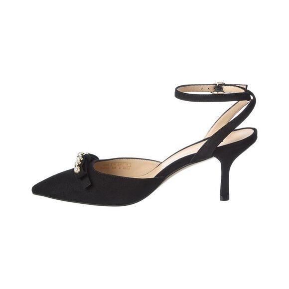 Stuart Weitzman Luella Strap 75 Suede Pump, Black - Picture 2 of 5